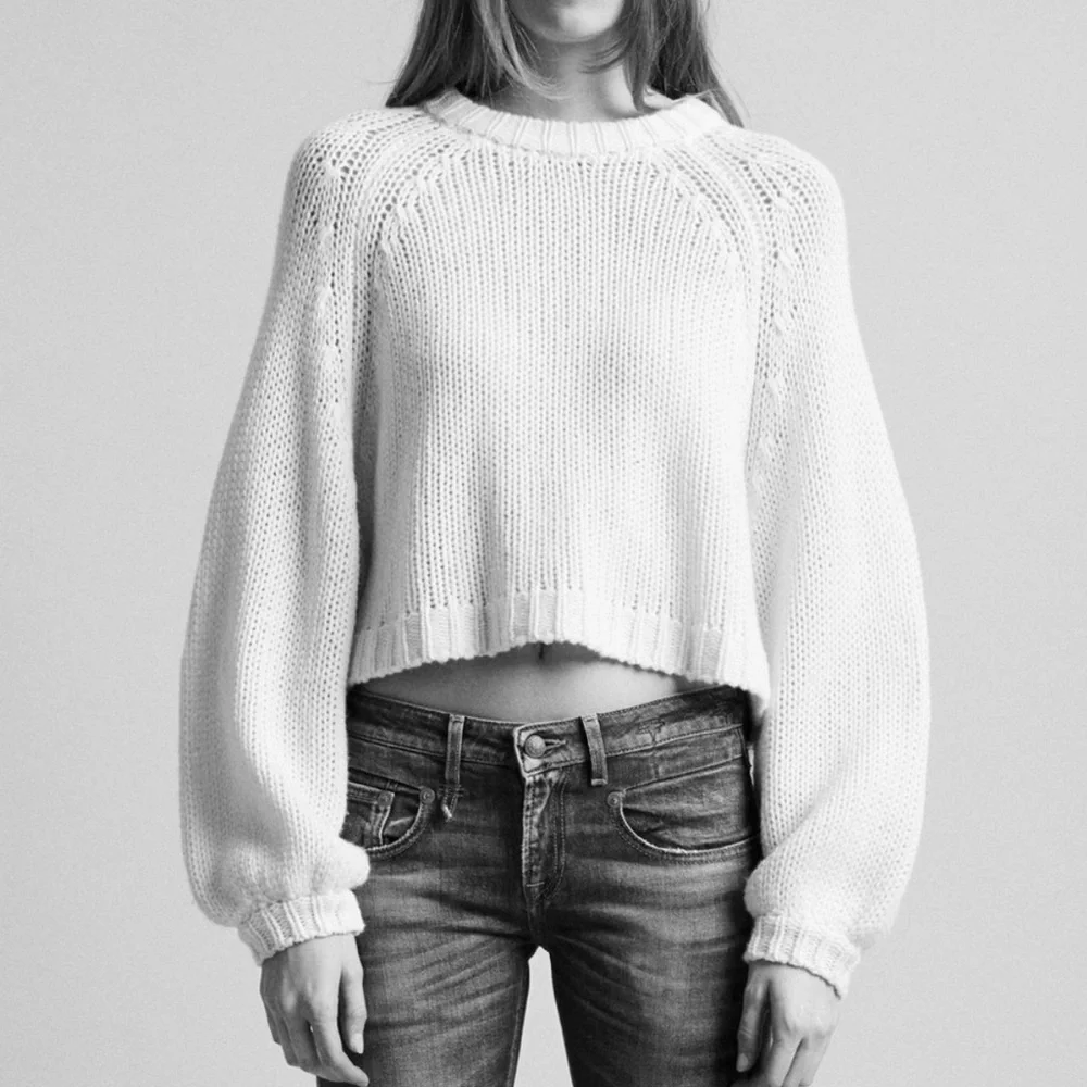 R13 Balloon Sleeve Crewneck Sweater Ecru - Picture 2 of 4